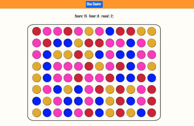 a landscape screenshot of the blue blaster web app designed for large screens.